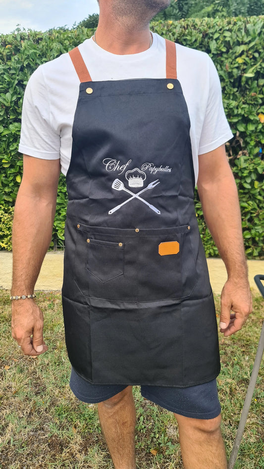 Tablier de cuisine / barbecue personnalisé | cadeau unique et orignal pour la fête des grands pères ou  la fête des pères