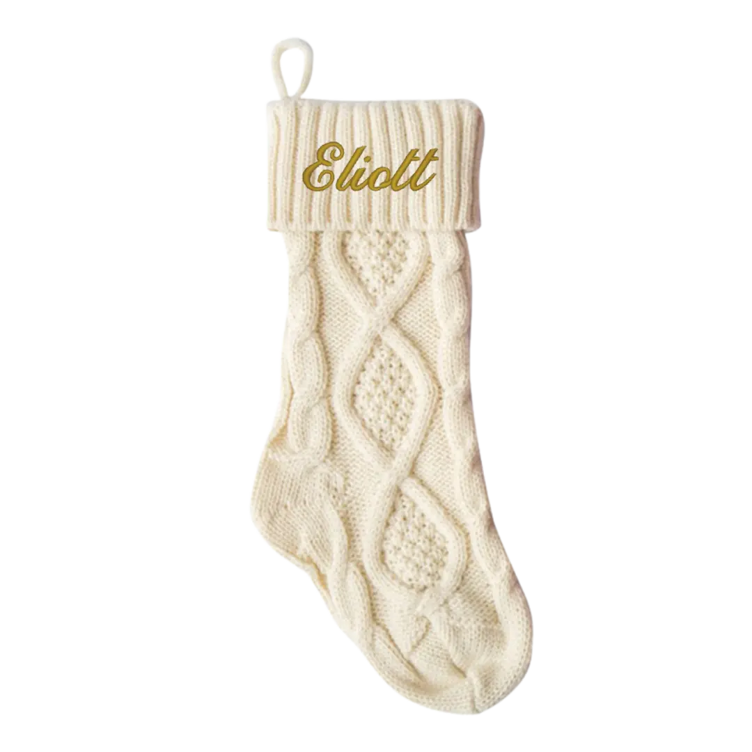 Chaussette de Noël personnalisé avec votre prénom - décoration Noël LMJbroderies 