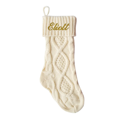 Chaussette de Noël personnalisé avec votre prénom - décoration Noël LMJbroderies 
