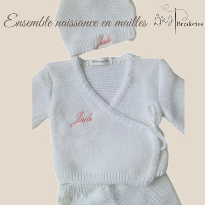 Ensemble naissance personnalisée LMJbroderies ! cadeau personnalisé 