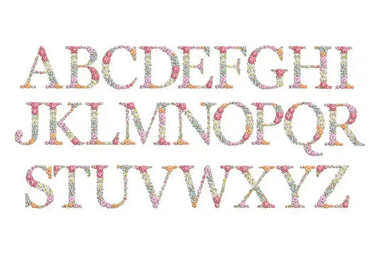 Motif initiale Fleurie Majuscule LMJbroderies ! cadeau personnalisé 