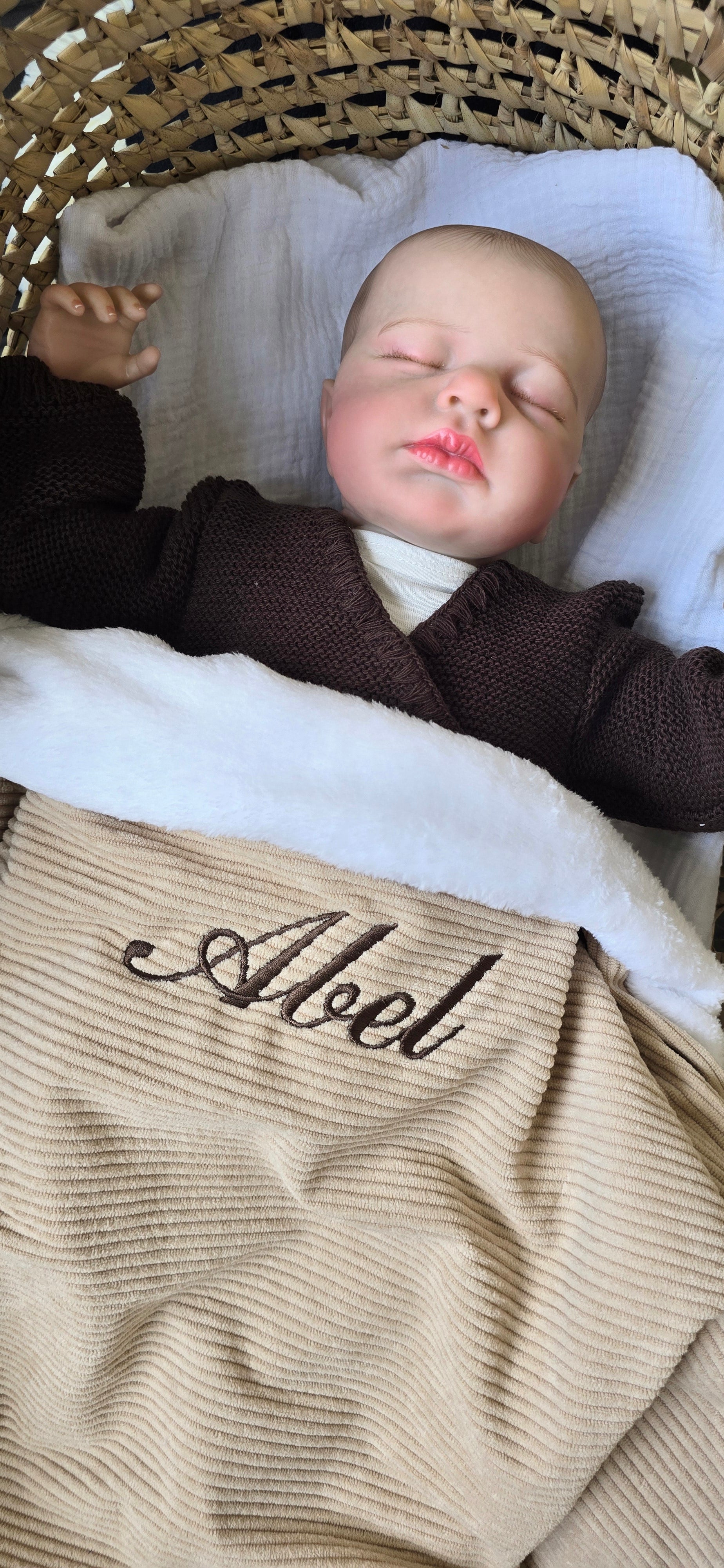 Couverture côtelé/polaire personnalisée LMJbroderies ! cadeau personnalisé 