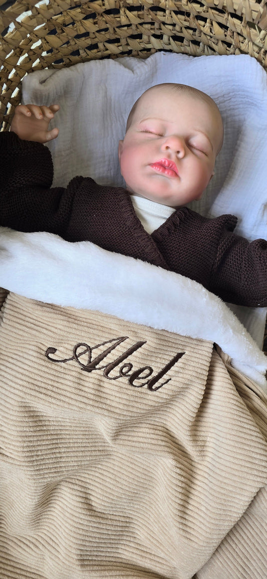 Couverture côtelé/polaire personnalisée LMJbroderies ! cadeau personnalisé 