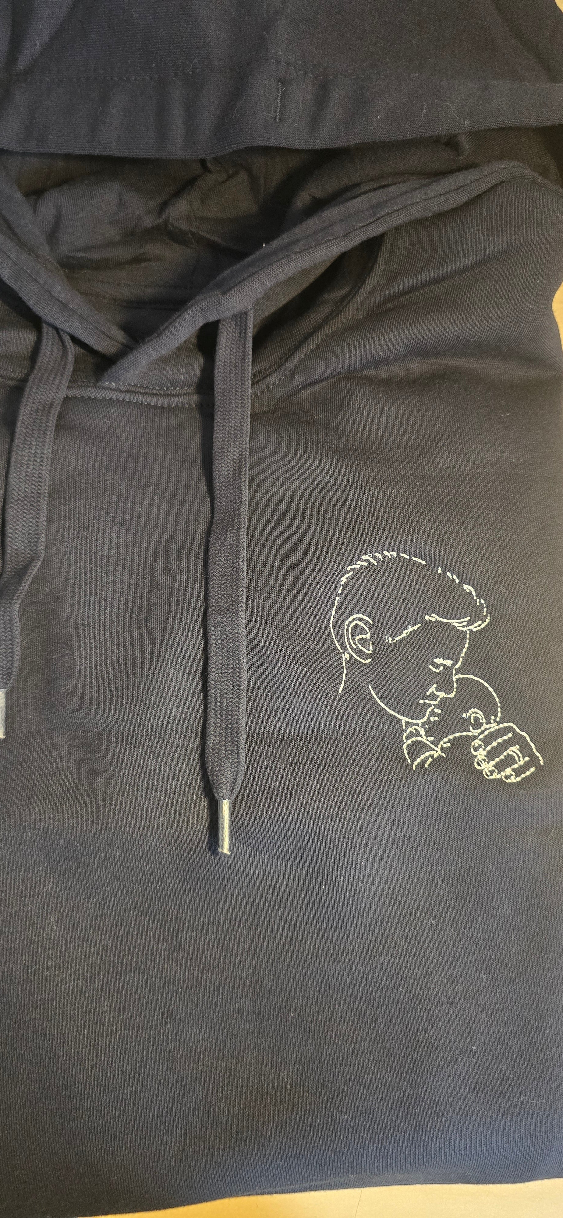 Sweat adulte femme homme avec capuche brodé personnalisé photo art line portrait cadeau unique et original LMJbroderies 